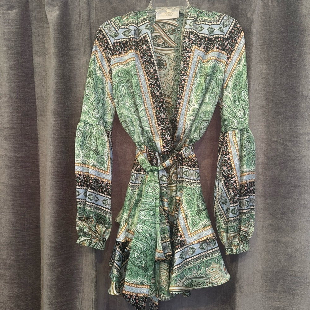 Bronx and Banco Green Paisley Dress